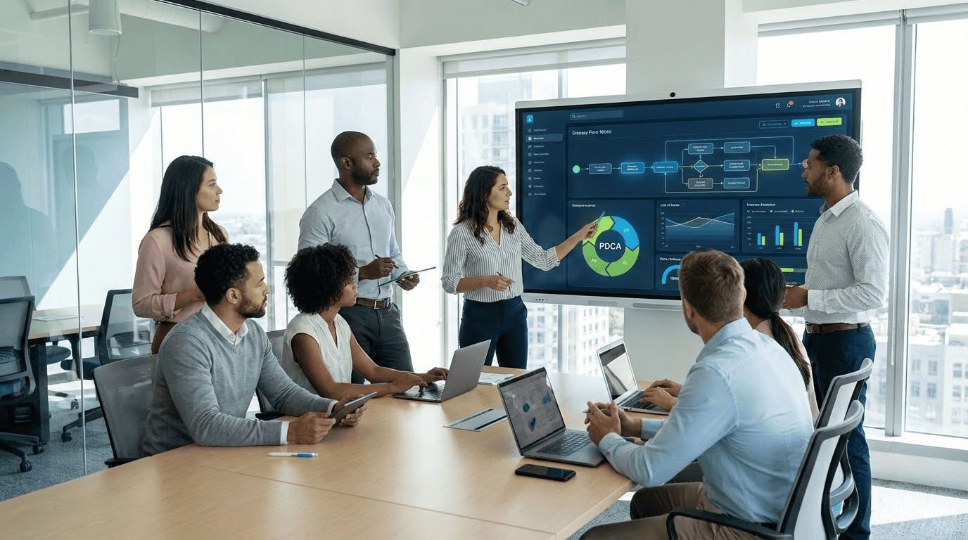 עקרונות יסוד לשיפור מתמיד במערכות ERP - תרשים המציג את מחזור השיפור המתמשך